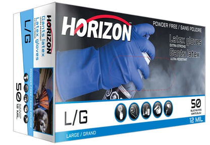 12 mil Latex Disposable Gloves 50/BOX - Glove Master blue nitrile gloves / black nitrile gloves / 5 mil nitrile gloves / gloves nitrile / disposable nitrile gloves/ rubber gloves disposable the box