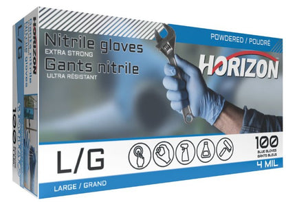 4 mil Powdered Nitrile Disposable Gloves 100/BOX - Glove Master