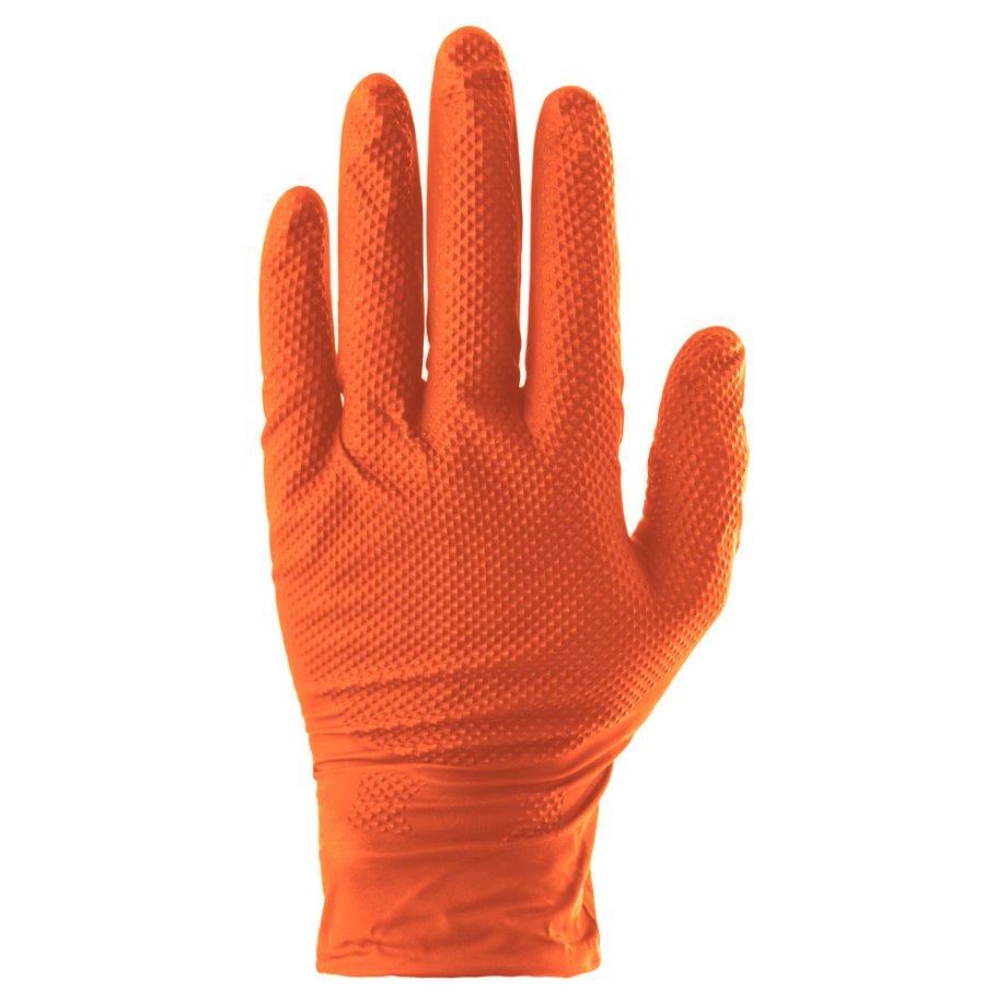 7 mil Nitrile Gloves 50/BOX - Glove Master back side orange