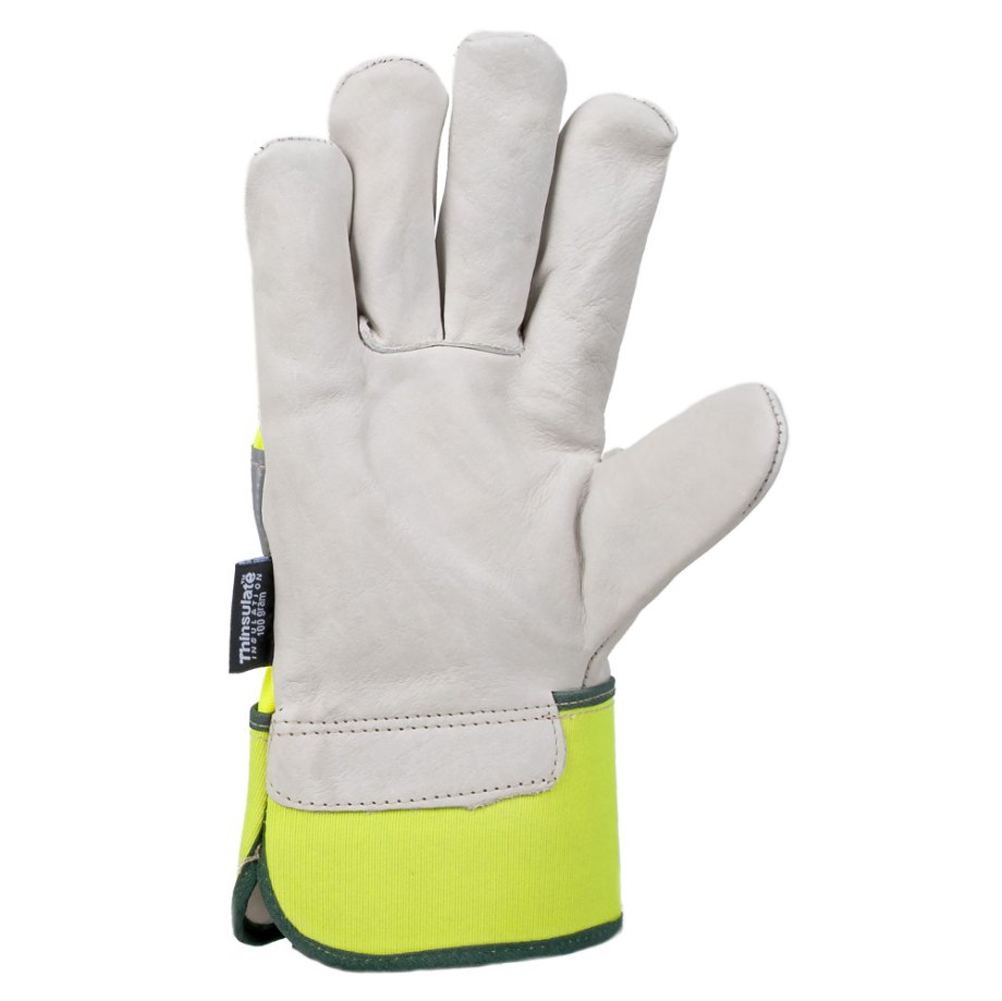 Hi - Vis Cowhide Leather Gloves - Glove Master