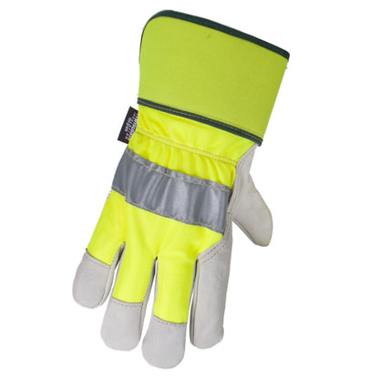 Hi - Vis Cowhide Leather Gloves - Glove Master