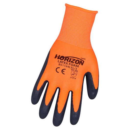 Hi - Vis Latex Foam Coated Work Gloves - Glove Master